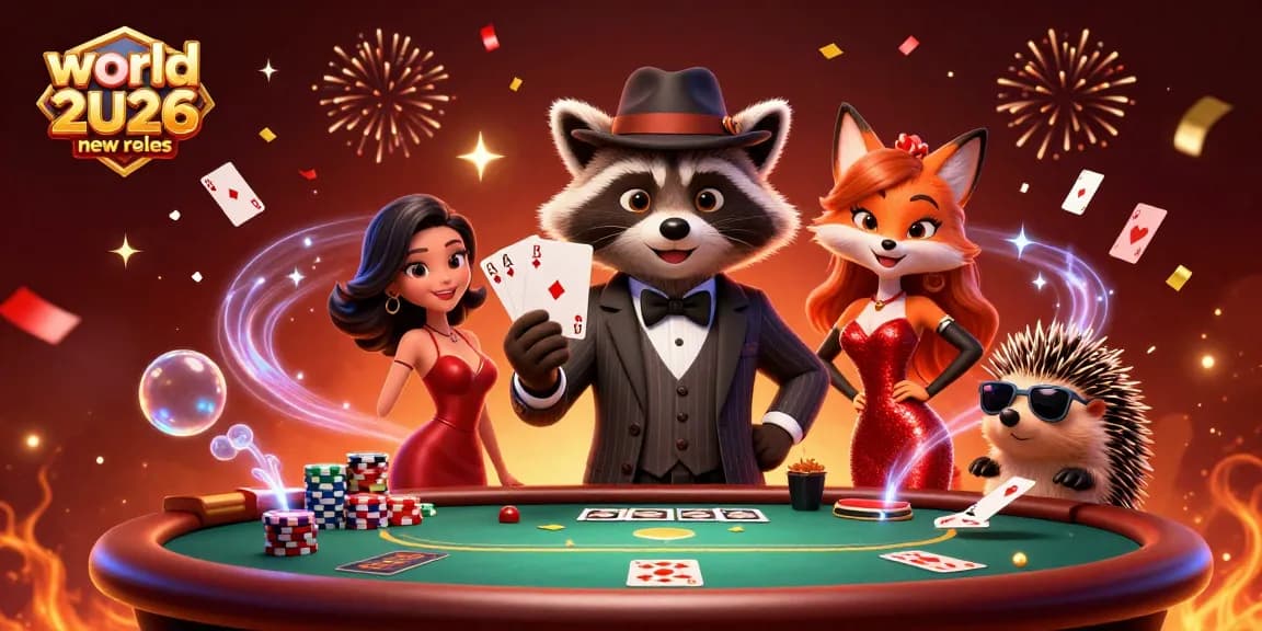 Engage with the world cup 2026 new rules featuring raccoon, fox, and hedgehog in a vibrant casino scene.