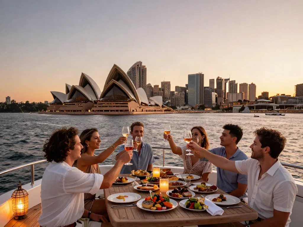 Celebrate in luxury as you rent a yacht sydney, experiencing stunning sunsets over the iconic Sydney Harbour.