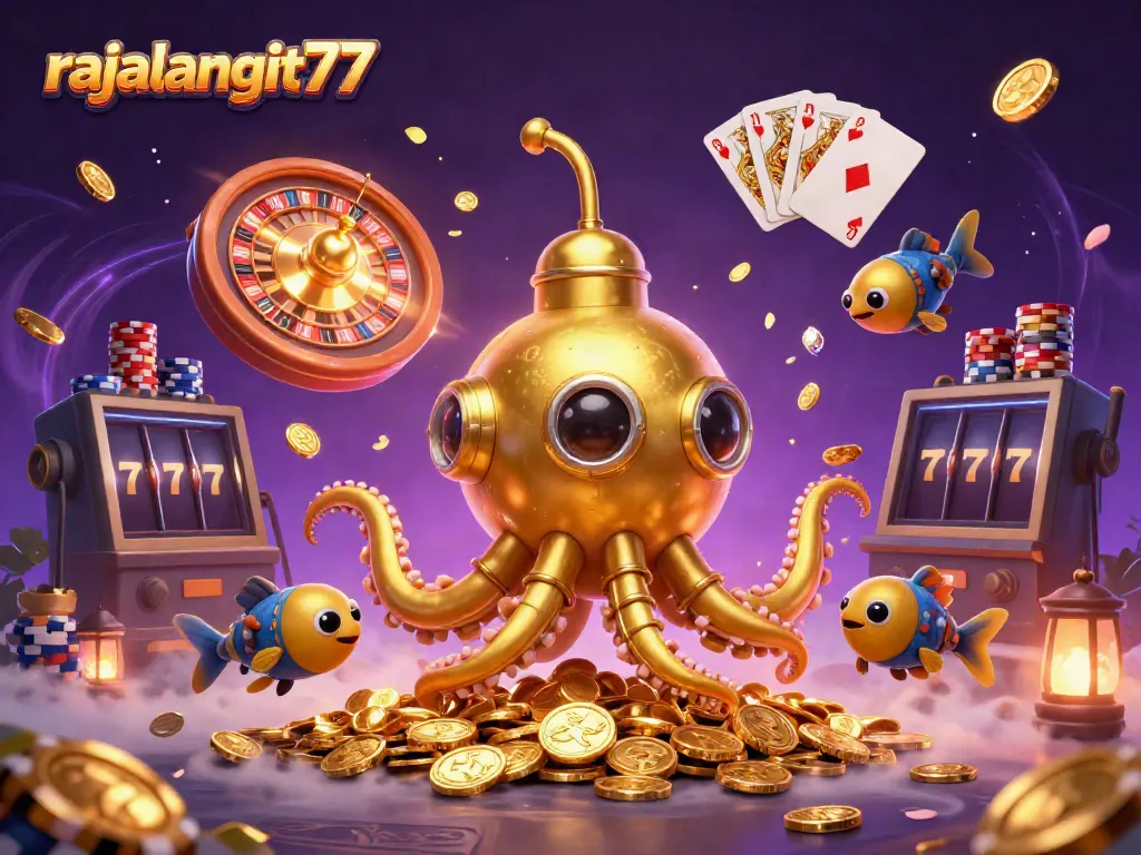 Jelajahi kemenangan mega dengan rajalangit77 melalui mesin slot bertema, kartu poker, dan koin emas terbang.