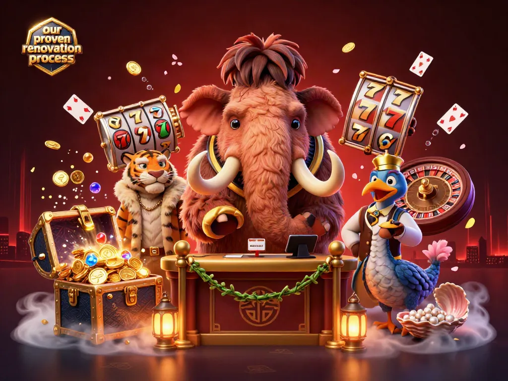 Engage with our proven renovation process through vibrant casino storytelling and energetic characters.