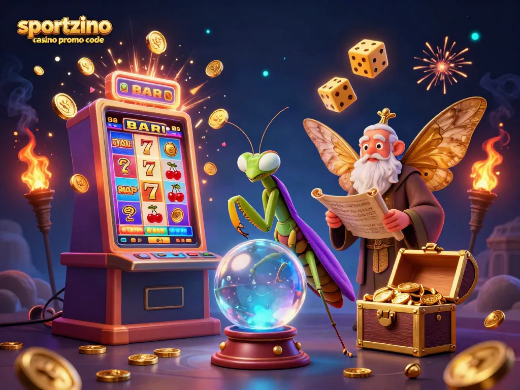 Win bonuses and prizes with the sportzino casino promo code featuring a vibrant casino scene.