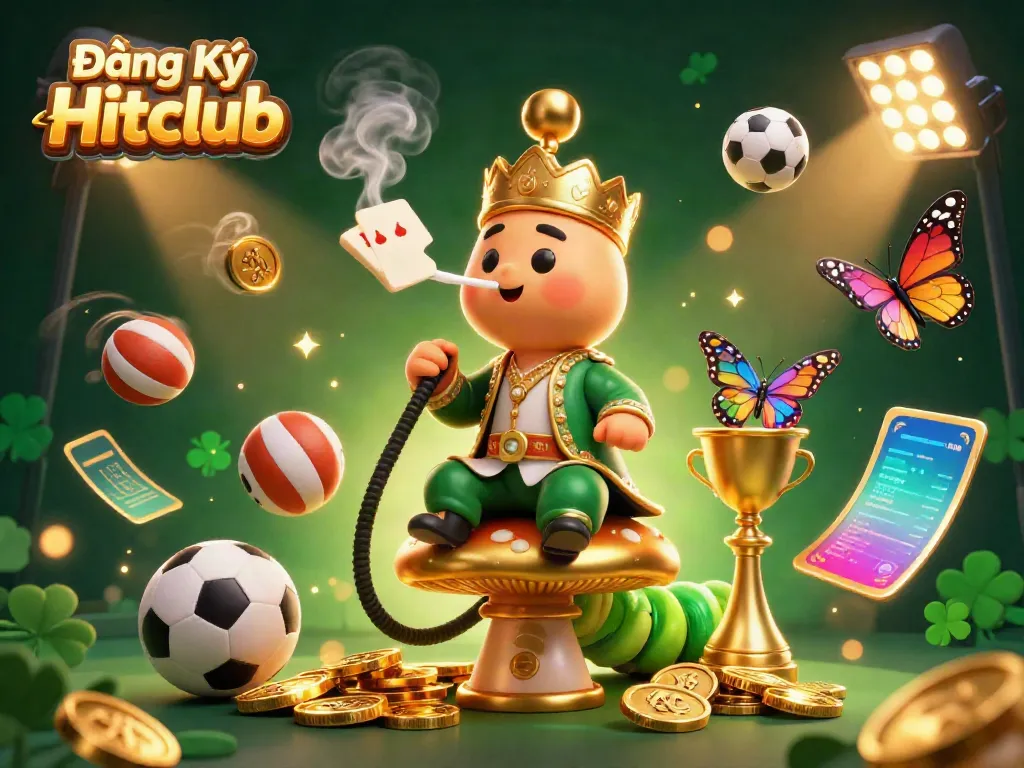 Experience Đăng Ký Hitclub with dynamic casino elements, a caterpillar master, and glowing sports features.
