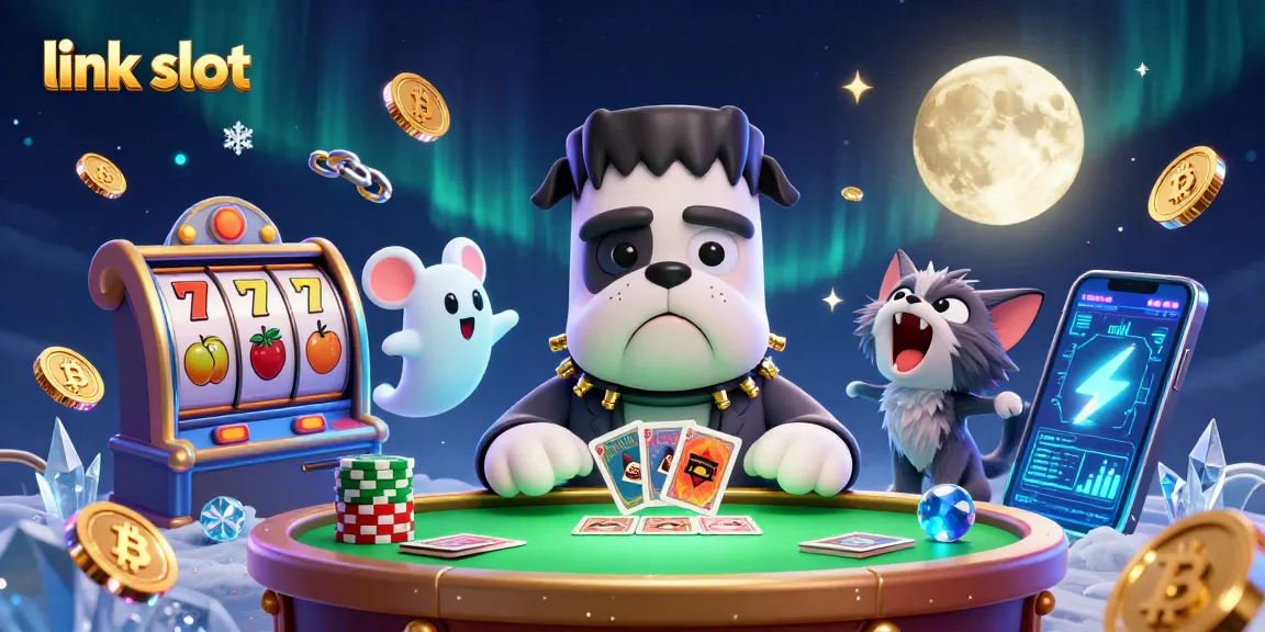 Engage with exciting link slot gameplay featuring a colorful casino scene full of characters and dynamic elements.