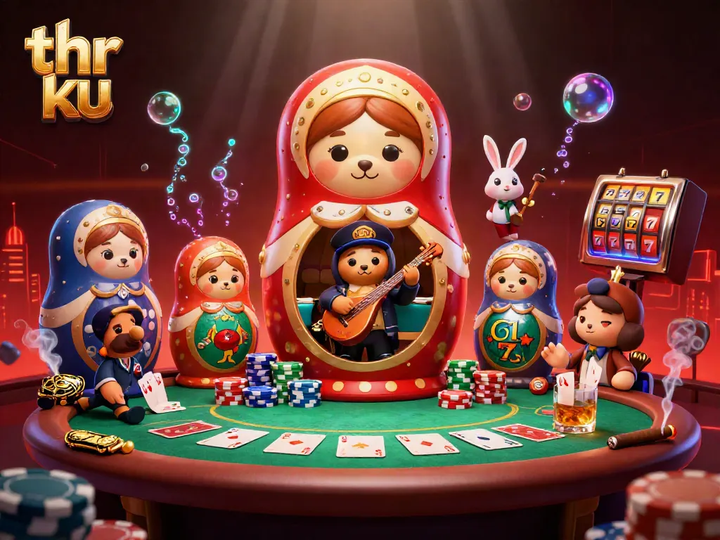 Engage with thrilling casino action at thr ku featuring playful bears and vibrant gaming elements.
