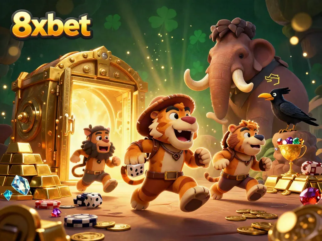 Experience thrilling gameplay with 8xbet's unmistakable prehistoric casino atmosphere, featuring vibrant treasures.