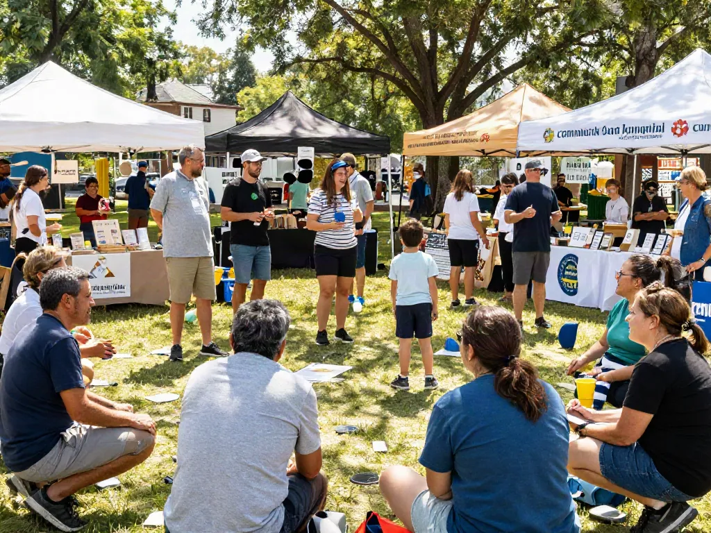 Community event with local businesses, engaging atmosphere centered around wish 4d services.