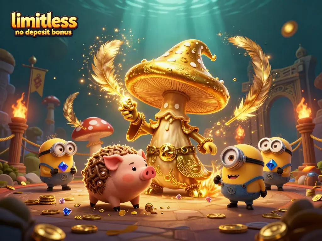 Experience thrilling gameplay with the limitless no deposit bonus at a vibrant casino scene.