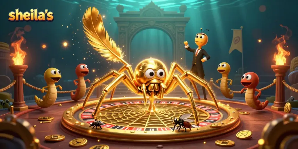 Experience sheila's thrilling roulette action with a golden spider and centipede dealer.