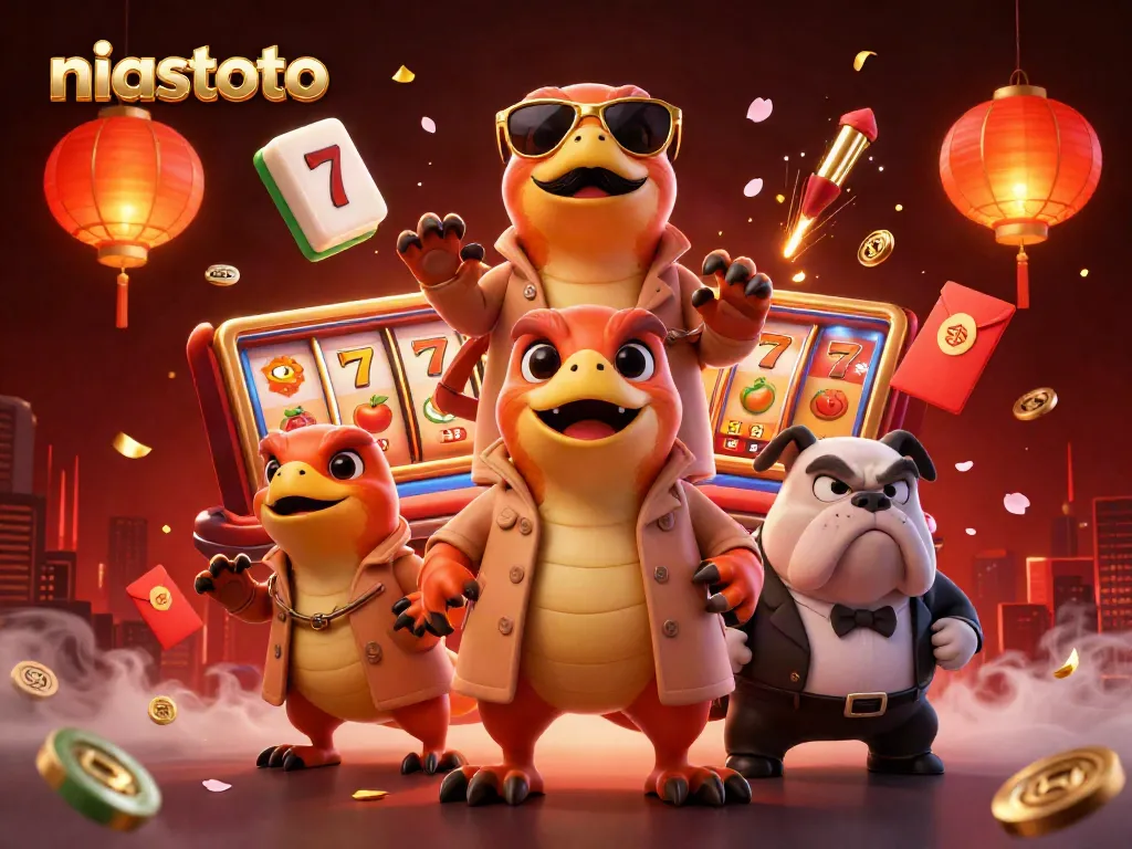Raptors berpura-pura masuk ke lounge VIP kasino niastoto dalam ilustrasi 3D.