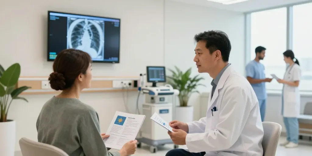 Lung cancer hospital in Abu Dhabi offering patient consultations and advanced care in a supportive environment.
