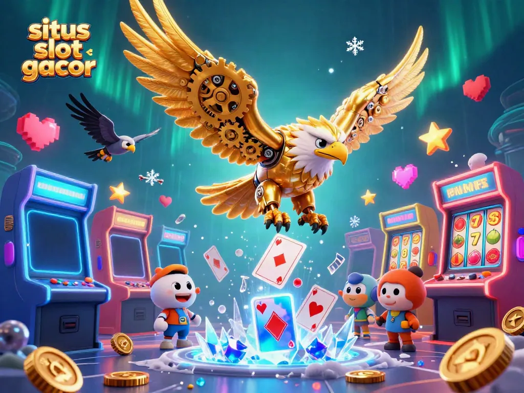 Experience dynamic slots action with situs slot gacor in an ultra-detailed 3D casino illustration.