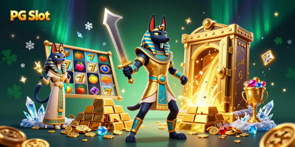 Menggoda dengan PG Slot yang kaya akan simbol buah dan jackpot, di tengah kilau koin emas.