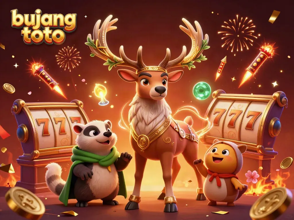 Spin and win with bujang toto's enchanting casino experience, featuring vibrant characters and magical elements.