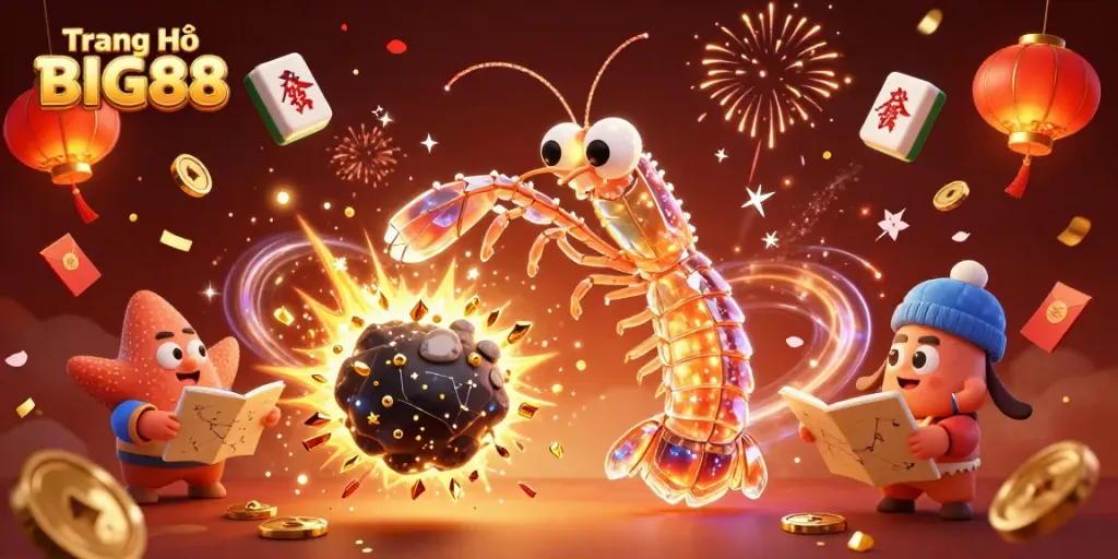 Experience winning rewards at Trang Chủ BIG88, with a scene featuring galactic characters and vibrant casino elements.