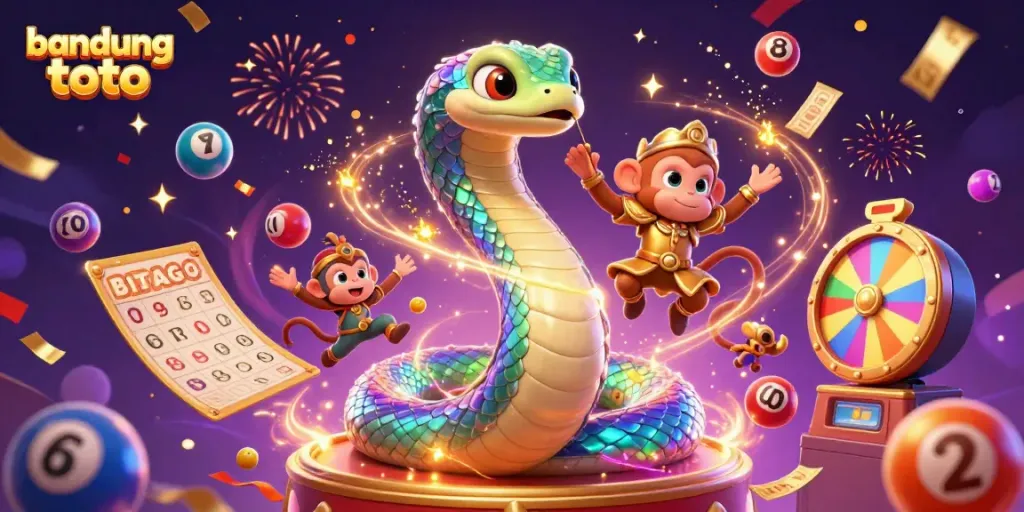 Experience the thrill of bandung toto with a vibrant 3D casino illustration featuring lottery elements.