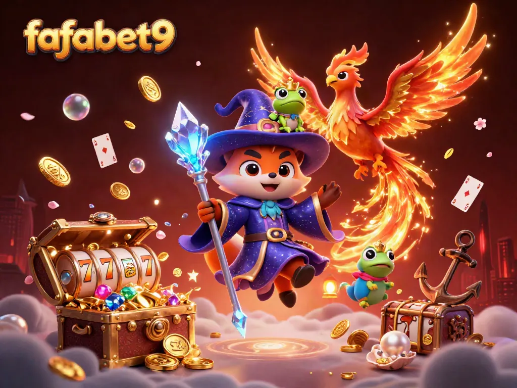 Engage in thrilling moments with fafabet9 as a wizard fox and phoenix illuminate a magical casino world.